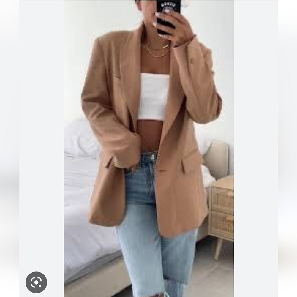 ZARA Oversized Blazer Tan Size L